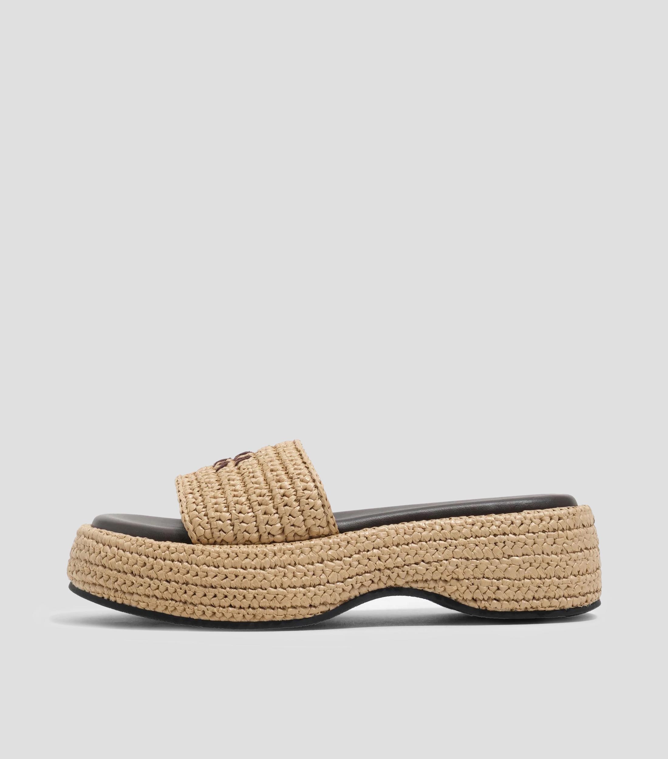 Sandalia plataforma rafia Mujer